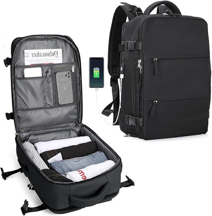Practical Travel Backpack with USB Charger Port - Fesara